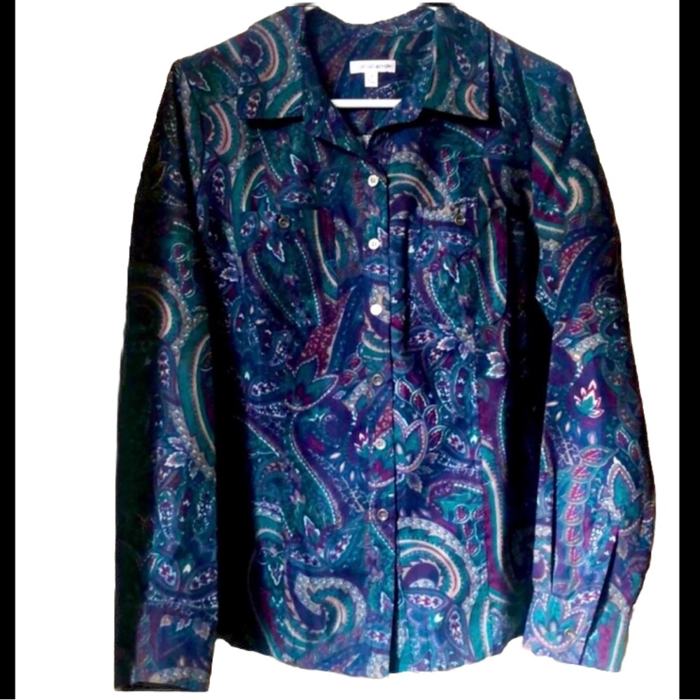 Croft & barrow Paisley print button up shirt size medium